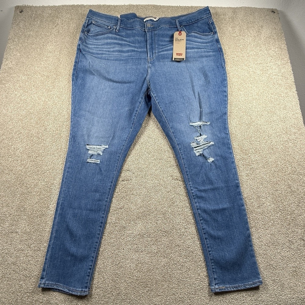Levis 721 High Rise Skinny Women's 24W M‎ Blue Jeans New